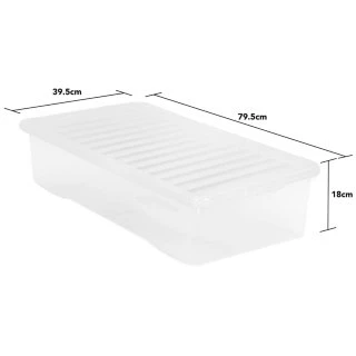 B&M Jumbo Underbed Storage Box With Lid 42L - Clear 6 B&M Jumbo Underbed Storage Box With Lid 42L - Clear - Image 4