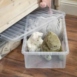 B&M Jumbo Underbed Storage Box With Lid 42L - Clear 8 B&M Jumbo Underbed Storage Box With Lid 42L - Clear -Chic Household Items 257918 42l jumbo underbed storage box with lid clear 4