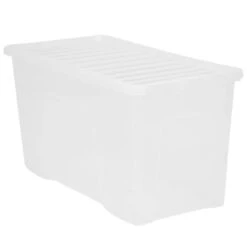 B&M Large Storage Box With Lid 110L - Clear 10 B&M Large Storage Box With Lid 110L - Clear -Chic Household Items 284861 110l storage box with lid clear