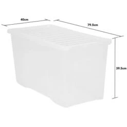 B&M Large Storage Box With Lid 110L - Clear 11 B&M Large Storage Box With Lid 110L - Clear -Chic Household Items 284861 110l storage box with lid clear 3