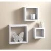 Lokken 3 Cube Shelves - White