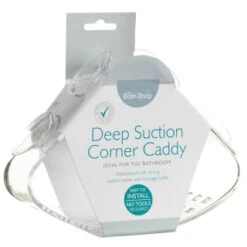 Suction Plastic Corner Caddy - Clear -Chic Household Items 308159 Deep Suction Corner Caddy