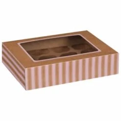 Betty Winters Large Cupcake Boxes 2pk -Chic Household Items 320784 4pk cupcake boxes holds 12 pink 2