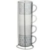 B&M Jumbo Embossed Stacking Mugs 4pk -Chic Household Items 329369 Jumbo Embossed Stacking Mugs Set of 4