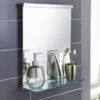 B&M Premium Bathroom Mirror With Shelf -Chic Household Items 330855 mirror with glass