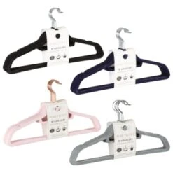 B&M Pure Velvet Hangers 8pk - Black 9 B&M Pure Velvet Hangers 8pk - Black -Chic Household Items 333534 8pk velvet hangers group