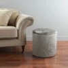 B&M Round Velvet Storage Ottoman -Chic Household Items 334907 round velvet studded ottoman1