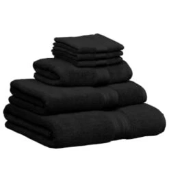 B&M Signature Bath Towel - Black -Chic Household Items 337604 337633 337634 337636 signature zero twist towels black