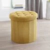 B&M Round Storage Ottoman - Ochre 2 B&M Round Storage Ottoman - Ochre -Chic Household Items 345784 round ochre ottoman