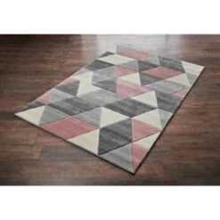 B&M Blush Geo Rug 100 X 150cm