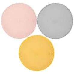 B&M Grey Round Pom Pom Placemats 4pk -Chic Household Items 355688 355688 355689 pom pom placemats main
