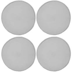 B&M Grey Round Pom Pom Placemats 4pk -Chic Household Items 355688 pom pom placemats grey 3