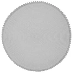 B&M Grey Round Pom Pom Placemats 4pk -Chic Household Items 355688 pom pom placemats grey 4