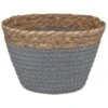 B&M Mini Cotton Wicker Basket - Grey -Chic Household Items 355715 mini straw and cotton rope string basket grey