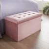 B&M Suede Storage Ottoman - Blush 2 B&M Suede Storage Ottoman - Blush -Chic Household Items 356751 blush suede ottoman