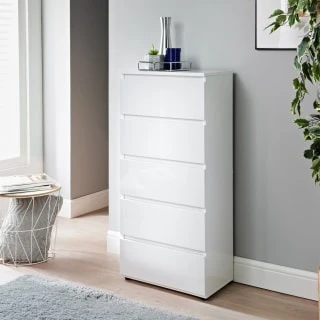 Norsk 5 Drawer Chest - White 3 Norsk 5 Drawer Chest - White