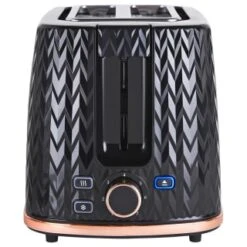 Goodmans Textured 2 Slice Toaster - Black & Rose Gold -Chic Household Items 358961 goodmans textured toaster black rose gold