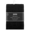 B&M Ribbed Tea Towels 4pk - Black -Chic Household Items 364862 4pk ribbed tea towels black