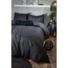 B&M Luna Waffle King Duvet Set - Black -Chic Household Items 367718 367719 luna waffle black duvet set
