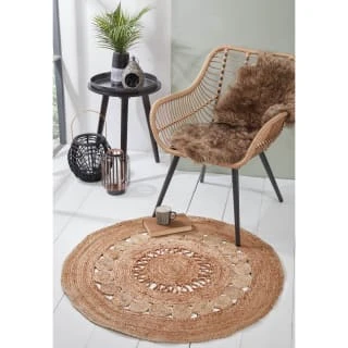 B&M Maya Woven Jute Rug 1m - Natural 3 B&M Maya Woven Jute Rug 1m - Natural