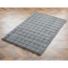 Grid Faux Fur Rug 100 X 150cm - Grey