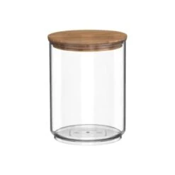 B&M Round Storage Container With Bamboo Lid -Chic Household Items 368018 round storage container with bamboo lid 750ml