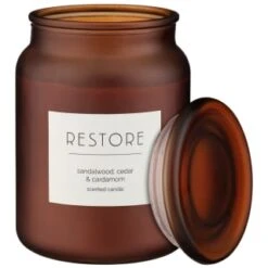 B&M Large Spa Scented Candle - Amber - Restore -Chic Household Items 368679 large spa candle restore 3