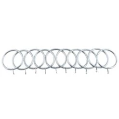 B&M Metal Curtain Rings 10pk - Shiny Nickle -Chic Household Items 369328 metal curtain rings rings shiny nickle 3