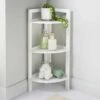 Maine 3 Tier Corner Shelving - White -Chic Household Items 369723 maine 3 tier corner shelf white