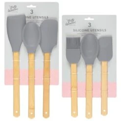 B&M Betty Winters Silicone Utensils 3pk - Grey -Chic Household Items 369972 3pk betty winters silicone utensils grey main