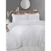 B&M Lara Seersucker Double Duvet Set - White -Chic Household Items 370782 370783 lara seersucker white duvet set 1