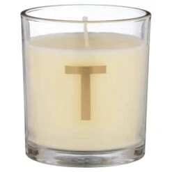 B&M Alphabet Candle (Assorted) - Sandalwood & Amber -Chic Household Items 372815 372816 372849 alphabet candle sandalwood and amber t1