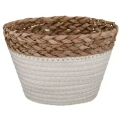 B&M Mini Cotton Wicker Basket - Cream