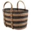 B&M Striped Wicker Basket - Black & Natural -Chic Household Items 374390 stripe wicker basket