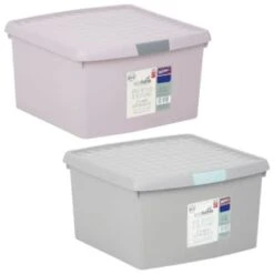 B&M Waffle Clip Box 25.5L - Grey -Chic Household Items 375471 375472 25 5l waffle clip box group