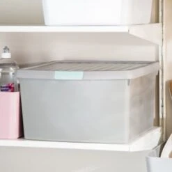 B&M Waffle Clip Box 25.5L - Grey -Chic Household Items 375472 grey 25 5l waffle clip box 3