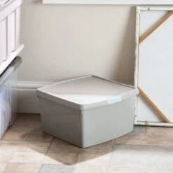 B&M Waffle Clip Box 25.5L - Grey -Chic Household Items 375472 grey 25 5l waffle clip box 4