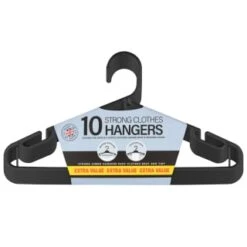 B&M Jumbo Hangers 10pk - Black -Chic Household Items 376555 10pk strong clothes hangers blacks 2