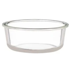 B&M Round Glass Food Containers With Bamboo Lid 2pk -Chic Household Items 376822 2 round glass food containers 3
