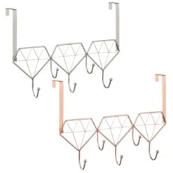 B&M Diamond Geo Overdoor Hooks - Rose Gold -Chic Household Items 377705 diamon geo over door hook main