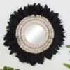 B&M Black Feather Mirror -Chic Household Items 378381 black feather mirror