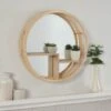 B&M Bamboo Mirror With Shelf - Natural Wood -Chic Household Items 380095 bamboo mirror with shelf