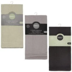 Simply Everyday Waffle Tea Towels 3pk - Grey 9 Simply Everyday Waffle Tea Towels 3pk - Grey -Chic Household Items 380223 380224 380225 3pk simply everyday waffle teal towels main