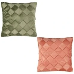 B&M Basket Weave Velvet Cushion - Sage -Chic Household Items 380438 380756 basket weave velvet cushion main