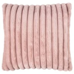 B&M Alaska Faux Fur Cushion - Blush