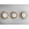 B&M Rattan Mirror 3pk 2 B&M Rattan Mirror 3pk -Chic Household Items 380927 set of 3 rattan mirror