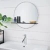 B&M Bathroom Mirror With Wooden Shelf -Chic Household Items 381363 bathroom mirror with wooden shelf