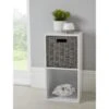 Lamia Lokken Cube Shelving Unit & Basket -Chic Household Items 381894 lamia grey wicker lokken storage cube
