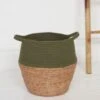 Eze Two-Ton Wicker Basket - Green -Chic Household Items 381898 eze green basket