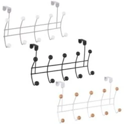 B&M 10 Ball Overdoor Hooks - Silver -Chic Household Items 383570 10 ball overdoor hooks main